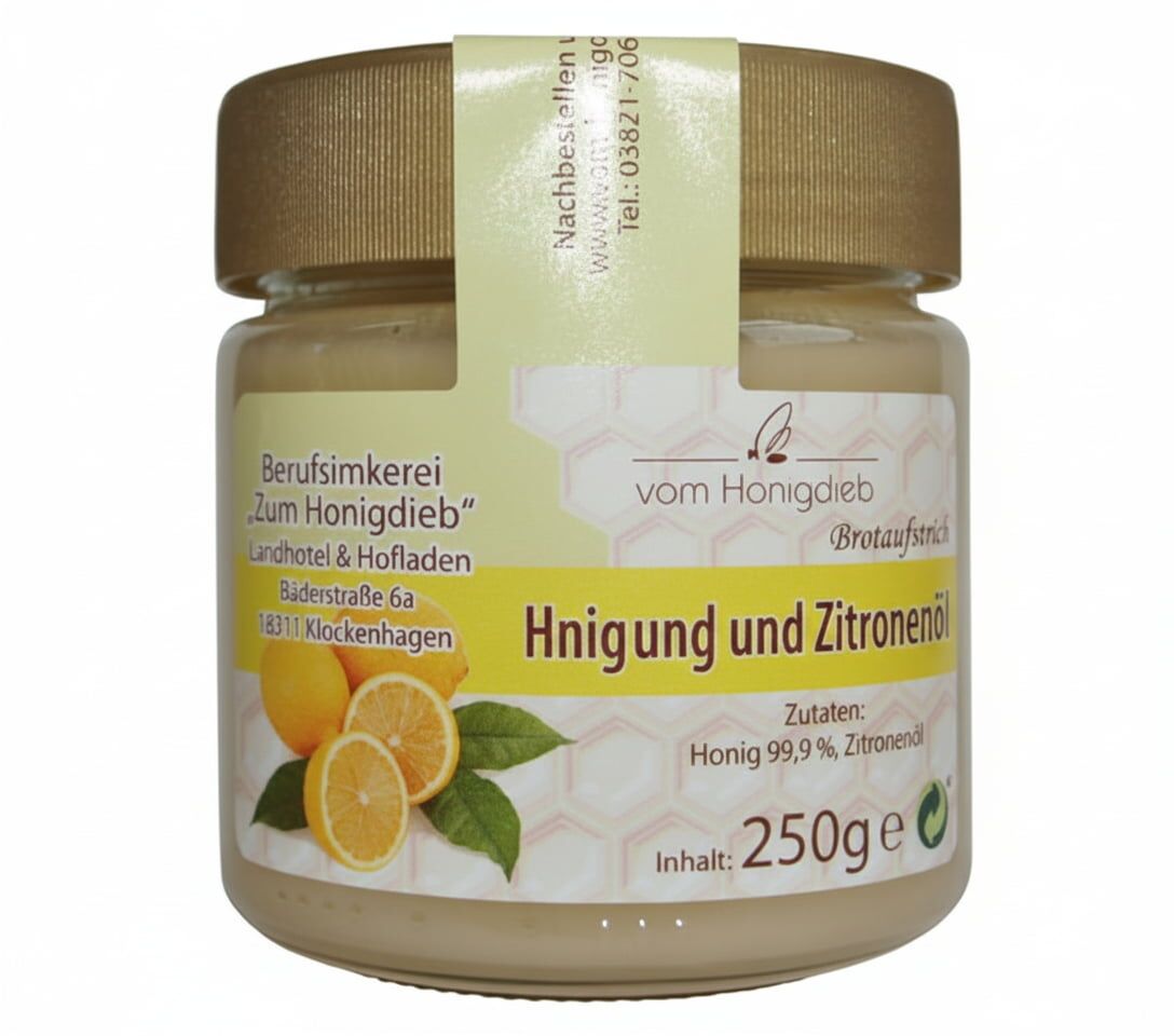 Honig und Zitronenöl Honig und Zitronenöl
